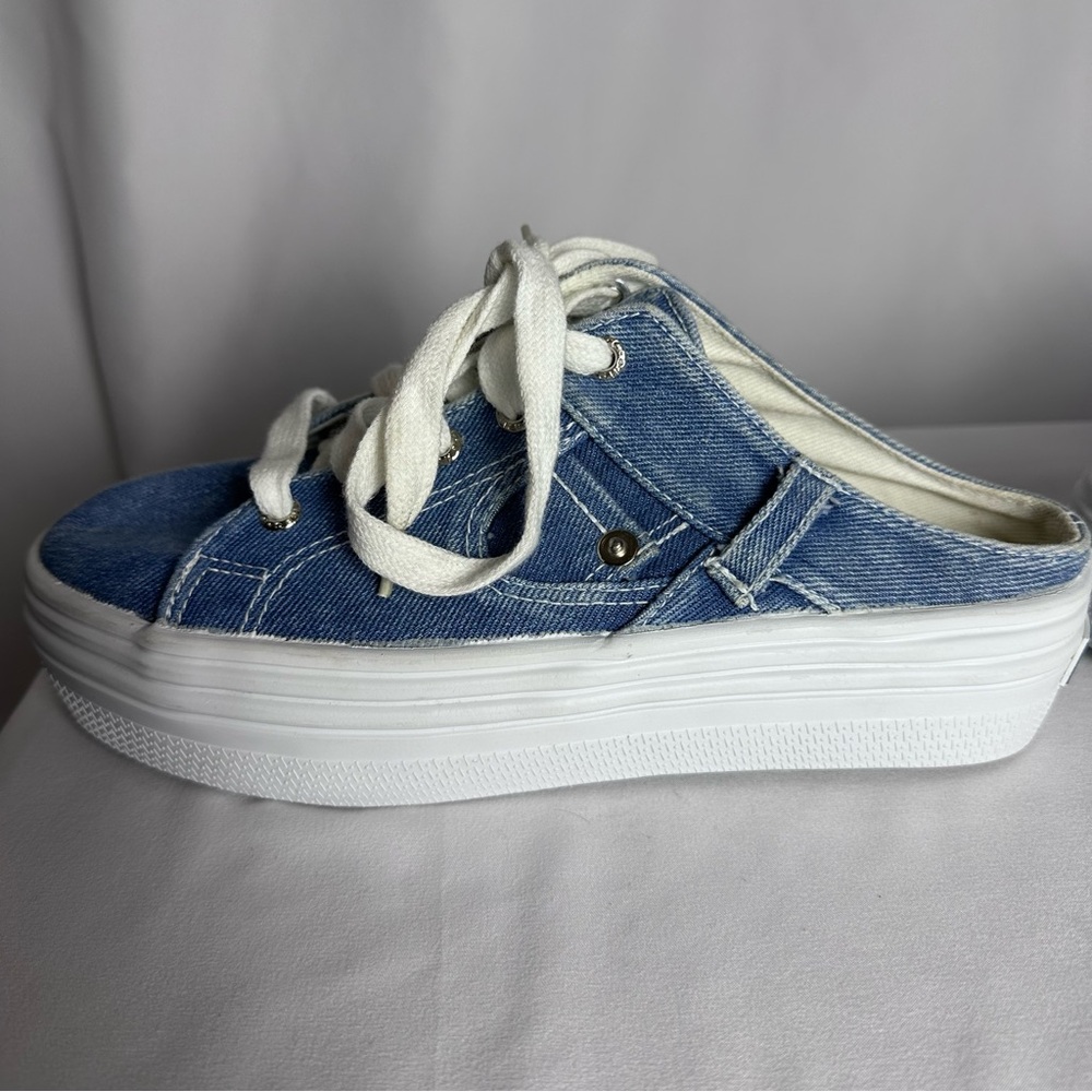 Beverly Hills Polo Club Denim Slip-On Platform Sneakers women’s size 8.5 90s - Picture 8 of 11
